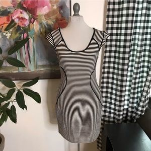 Express Black and White Bodycon Dress